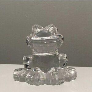 Vintage Goebel 14.3-oz Crystal Frog Paperweight 3.5" Clear Glass